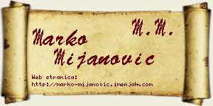 Marko Mijanović vizit kartica